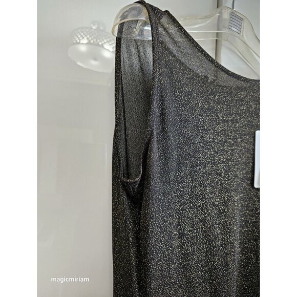 BNWT Ted Baker London Monyca Black Gold Metallic One Shoulder Draped Dress - Picture 7 of 16